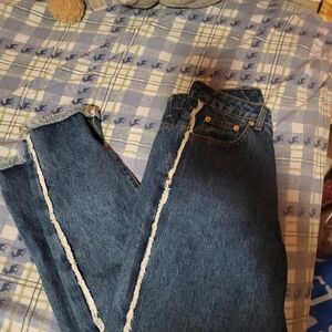 Nwot Rue21 Dark Blue Jeans with Frayed Sidest